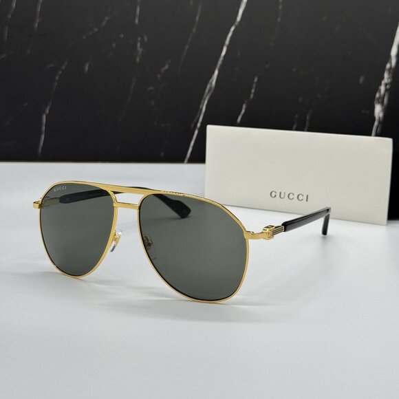 NEW GUCCI BLACK GOLD UNISEX SUNGLASSES GUCCI GG1220S 001 main image 10